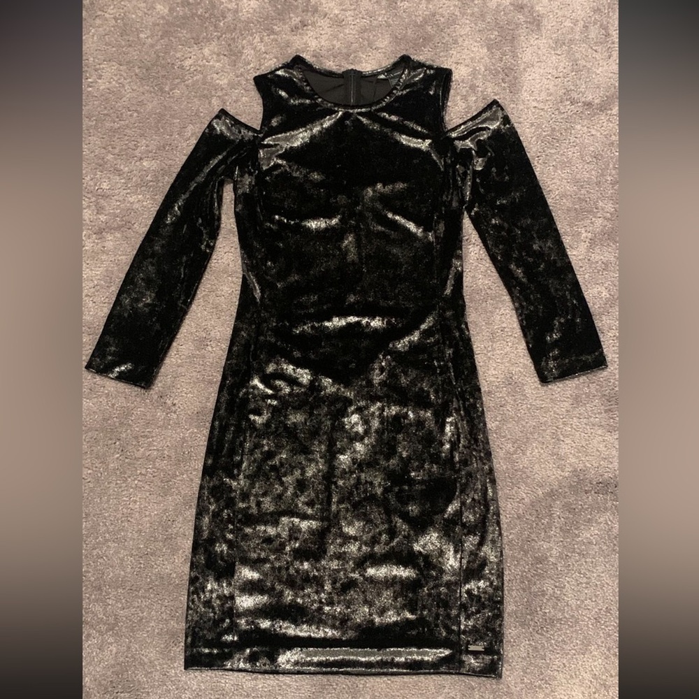 A/X Armani Exchange Black Cold Shoulder Sheath Dress